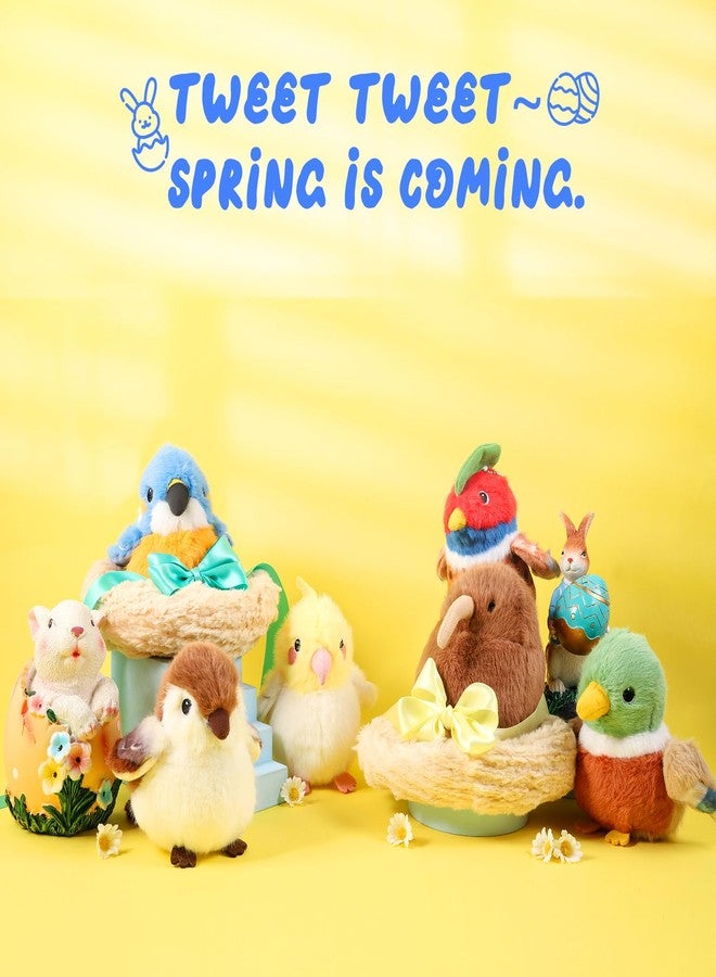 Niceup 4.5in Bird Small Stuffed Plush Animals Mallard Duck Cockatiel Kiwi Kingfisher Pheasant Sparrow Stuffies Cuddly Bead Bag Sensory Toy for Easter Basket Stuffer - Image 5